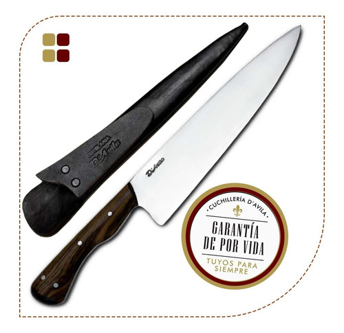 Cuchillo Davila Chef Laminado 8  En Acero Carbono Con Vaina