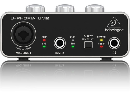 Placa De Sonido Behringer U-phoria Um2 Usb C/phantom Y Xlr