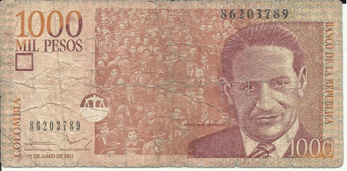 Colombia 1000 Pesos 11 Junio 2011