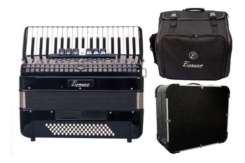 Acordeon Sanfona Benson 80 Baixos Preto Sólido Bac80-7sbk