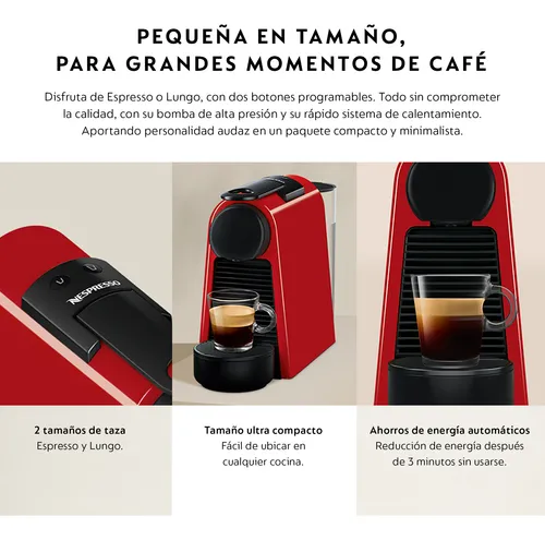 Máquina Nespresso Essenza Mini Roja & Espumador De Leche