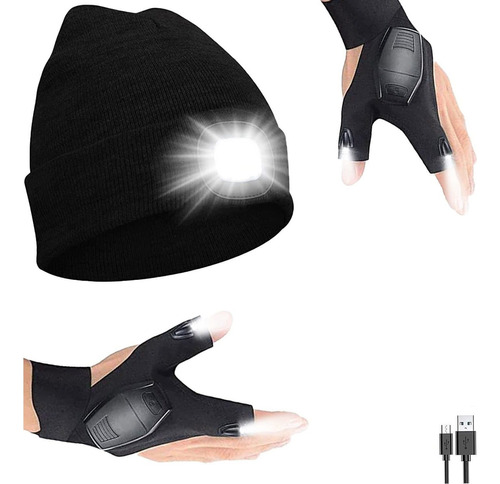 Guantes De Linterna Led Recargables Con Linterna Led De Pun.