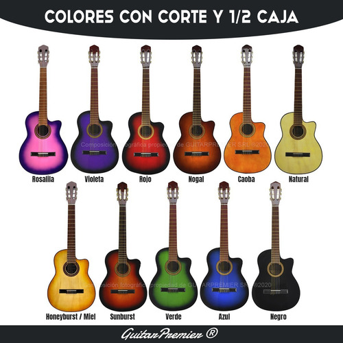 Imagen 4 de 10 de Pack Guitarra Electrocriolla Corte Ampli Funda Cable Manual