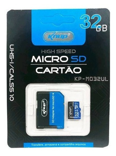 Micro Sd Cartão De Memória Knup 32 Gb P/ Tablets