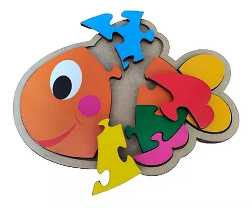 Brinquedo Educativo Quebra-Cabeça Infantil - Peixe - Total Bag