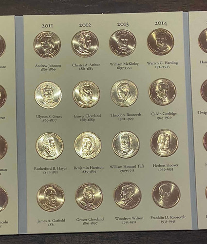 Imagen 5 de 8 de Album 39 Monedas De 1 Dolar Bronce Presidentes Usa Nuevas !