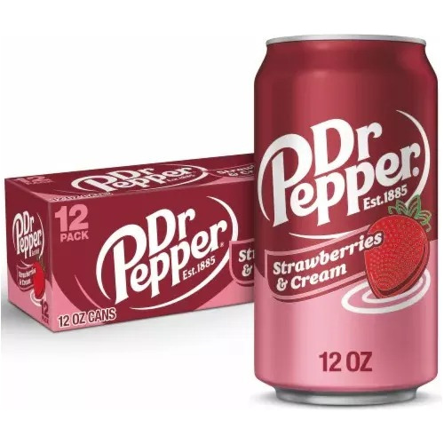 Dr. Pepper Strawberries And Cream 12 Pack Importado