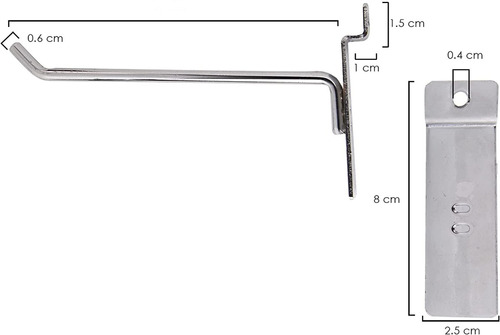 Ganchos Panel Ranurado  5,10,15,20 Cm Cromados (no Alambre)