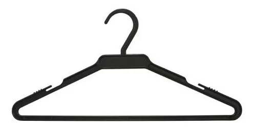 Cabide De Plástico - Adulto (43 Cm) - 50 Peças Cor Preto