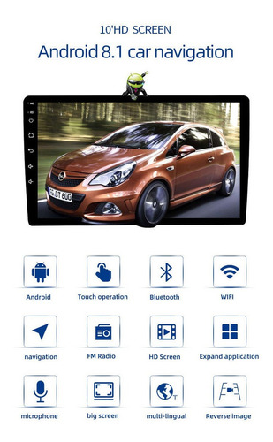 Imagen 3 de 10 de Estéreo Para Auto De 2 Din Con Wifi Gps Android Con Cámara
