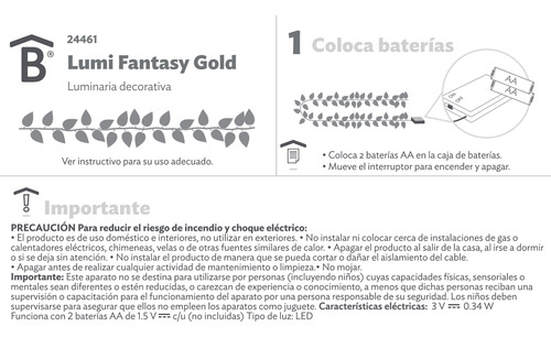 Lumi Fantasy Gold Betterware- Guirnalda C/ 21 Luces Led