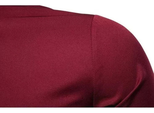 Camisa Informal De Manga Larga Con Cuello Alto Para Hombre