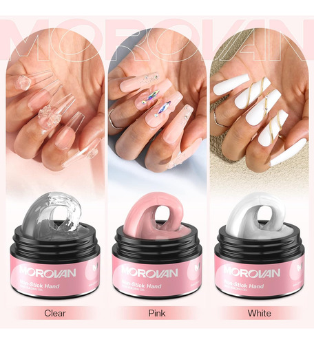 Gel De Uñas De Morovan Solid Builder-3 Colores Gel De Constr