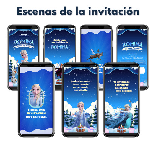 Invitación Digital Web Interactiva Animada Frozen