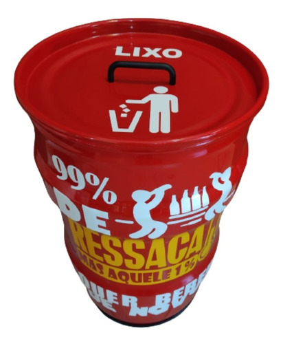 Imagem 2 de 5 de Lixeira De Metal 50 L Área Externa Cozinha Gourmet C/ Tampa