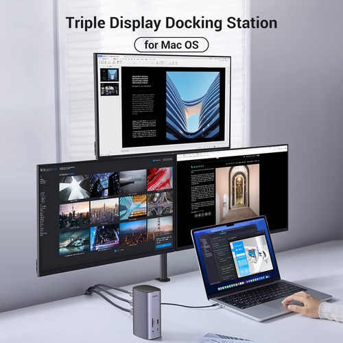 Docking Usb-c 3 Display Hdmi Dp 8k Ugreen 100w Cm555 - 90325