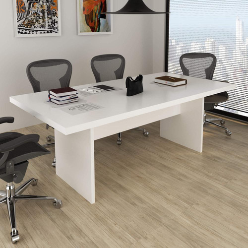 Mesa De Reunião Escritório Me4119 Branco Tecnomobili
