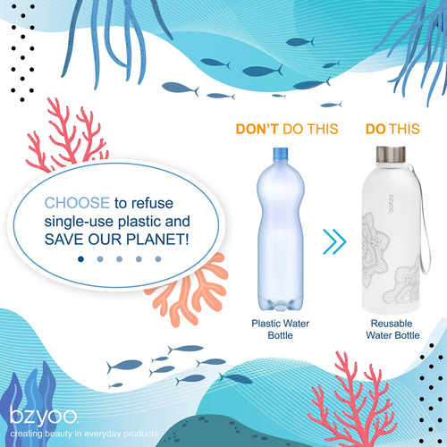 Bzyoo - Botella De Agua Con Marcador De Tiempo De 1 Litro, P