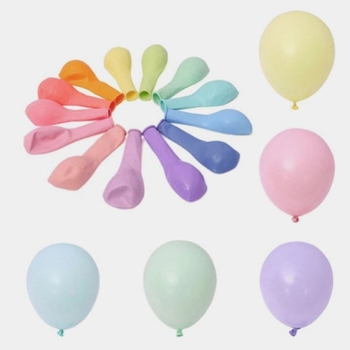 Imagen 2 de 2 de Globos Tonos Pastel 12'. Paquete X 50 Unidades!! Oferta!!