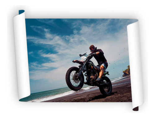 Poster Motociclista Sobre El Mar 60x90cm