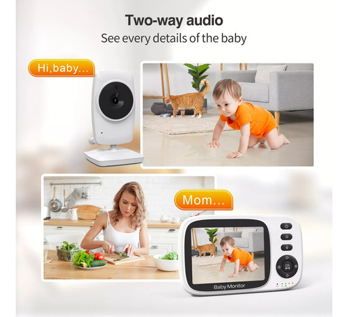 Monitor Para Bebés Con Pantalla De 3.2 Pulgadas Con Cámara