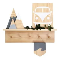 Comprar Perchero Con Estante Nordico Paraiso Recibidor 7 Perchas
