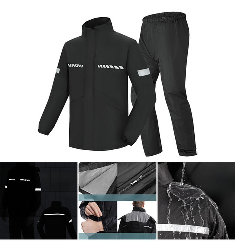 Conjunto Impermeable Para Hombre Con Capucha Y Pantalones