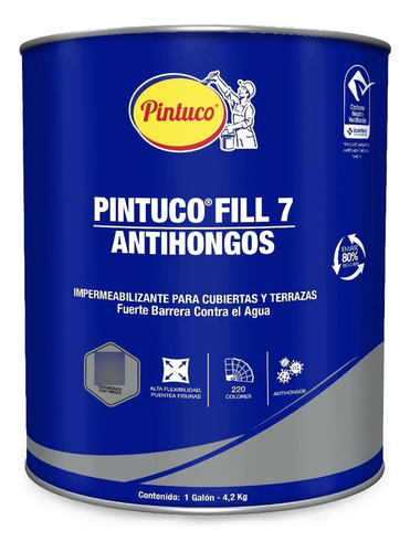 Pintuco Fill 7 Antihongos Impermeable Blanco 2791 4.2 Kg