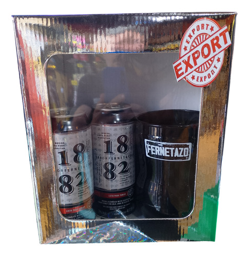 Fernet 1882 Lata X 2 + 1 Fernetazo De Vidrio En Estuche