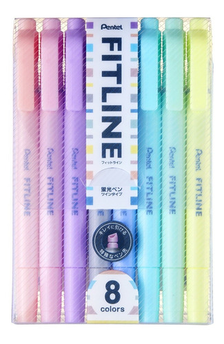 Pentel Resaltadores En Colores Pastel Fitline-slw11p-8est