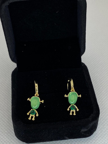 Aretes Sherk De Cobre Con Chapa De Oro 18k - Yakemiyou