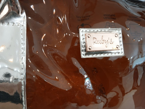 Bolsa Nécessaire Transparente Com Alça Ruby's Cor Marrom