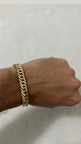 Imagem 5 de 7 de Pulseira Elos Duplos 15 Gramas 8mm Ouro 18k