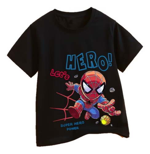 Camisetas Con Estampado De Manga Corta Spider-man Superhero