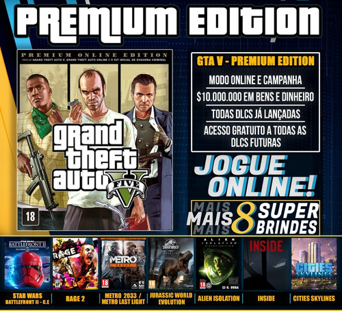 Gta 5 Premium Online - Pc - Grand Theft Auto V - Original