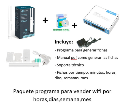 Paquete Programa Para Vender Wifi Por Horas