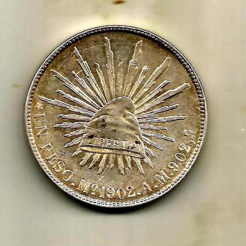 Moneda De Un Peso Porfiriano Mexico 1902