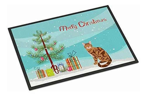 Caroline's Treasures Ck4747mat Gato De Bengala Feliz Navidad