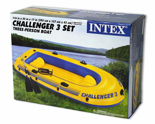 Imagen 2 de 6 de Bote Inflable Challenger 3 Con Remos Y Bomba Rio Playa Mar