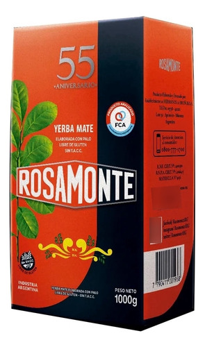 Yerba Mate Rosamonte 55 Aniversario 1 Kg