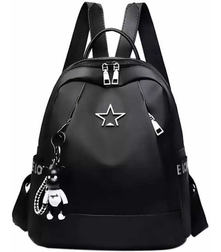 Mochila casual Sijimima Tela Estrella Tela Estrella color negro diseño lisa 13L