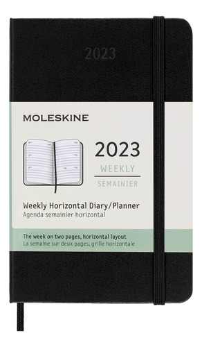 Moleskine Agenda Horizontal Semanal Ft Bolsillo Negro Tapa