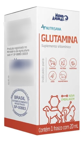 Suplemento Alimentar Glutamina 20ml Mundo Animal Nutrisana