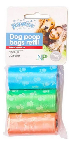 Bolsas Sanitarias Pawise Recoje Fecas Perro 3 Rollos. Np