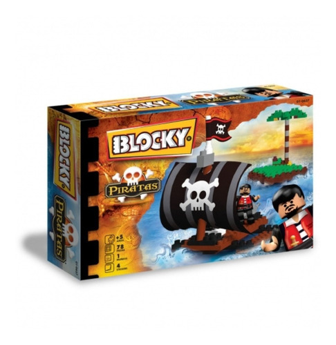 Blocky Isla Pirata Con Cofre 140 Piezas Para Niños Lanus