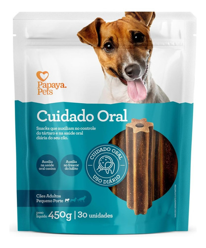 Petisco Papaya Pets Cuidado Oral Cães Adultos P.pequeno 450g