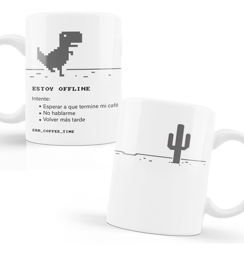 Taza De Cerámica Dinosaurio Internet  Estoy Off Line