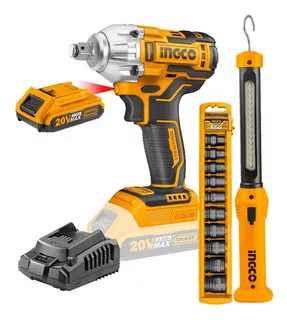 Llave De Impacto Brushless 1/2 20v + Lámpara + Juego Dados Frecuencia 50/60Hz Luz de trabajo integrada