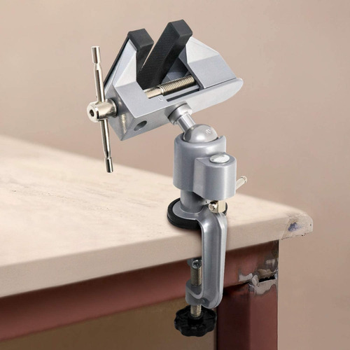 Imagen 3 de 7 de Morsa De Mesa Con Soporte Basculante Y Giratoria 360° S.