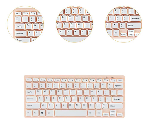 Teclado Com Fio Digação Confortável Mini Conveniente Rosa
